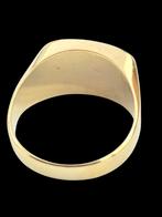 14 karaats gouden Heren Zegelring met Zwarte onyx steen, Sieraden, Tassen en Uiterlijk, Ringen, 20 of groter, Verzenden, ., Heer