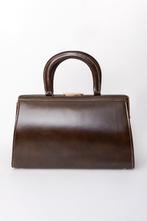 Vintage Bruine Leren Dokerstas Handtas Jaren 30/40, Ophalen of Verzenden, Gebruikt, Bruin, Handtas