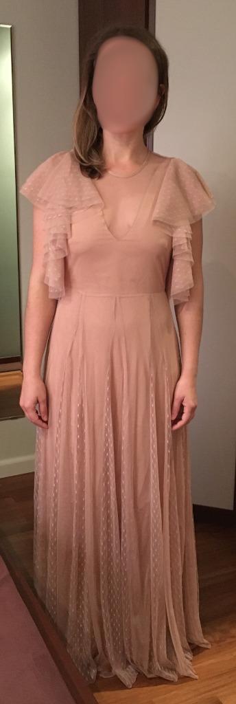 ASOS design - Mesh galajurk / cocktailjurk - beige - 38 beschikbaar voor biedingen