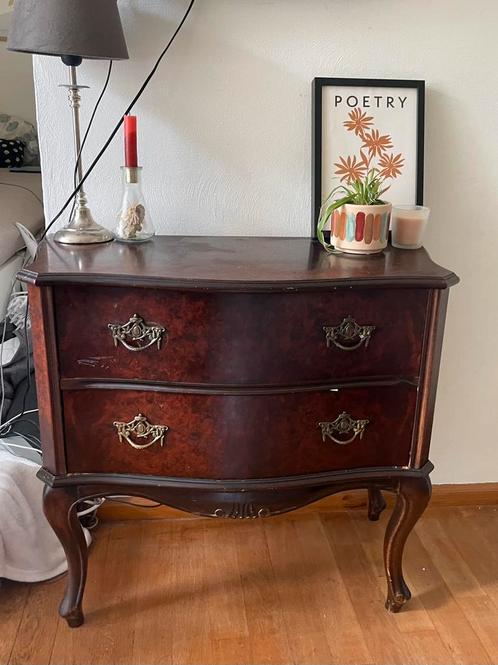 Barok stijl vintage bruine commode/ladekast/dressoir, Huis en Inrichting, Kasten | Wandmeubels, Gebruikt, Minder dan 100 cm, Minder dan 150 cm