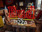 Vintage Bud enPizza Neon Reclamebord, Verzamelen, Merken en Reclamevoorwerpen, Ophalen, Gebruikt, ., Lichtbak of (neon) lamp