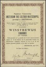 aandeel Adam Thee Cultuur 1911, Postzegels en Munten, Aandelen en Waardepapieren, Ophalen of Verzenden, Voor 1920, Overige typen