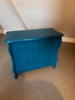 Houten kastje met 4 lades, blauw, Ophalen, Minder dan 50 cm, Gebruikt, Met lade(s)