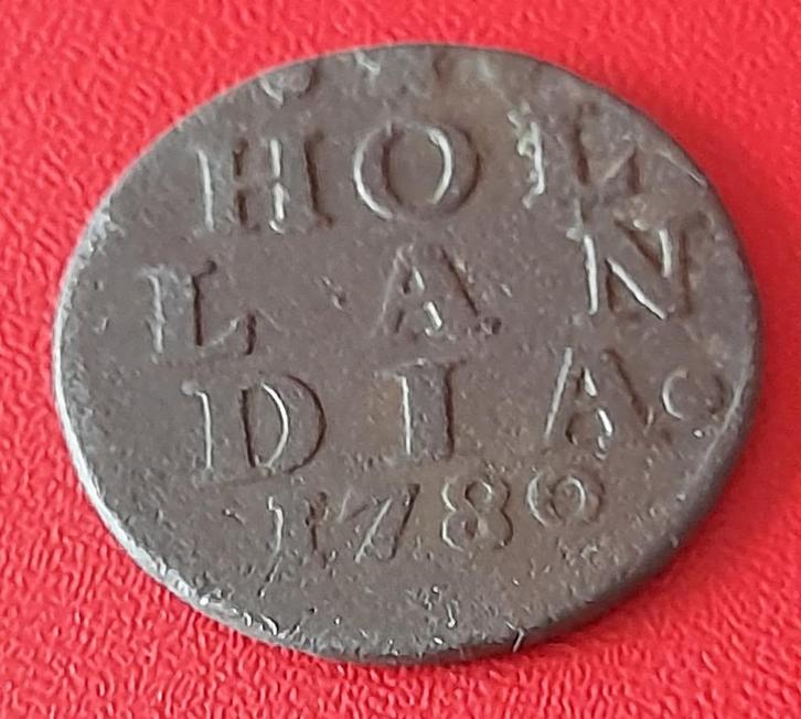 duit Holland 1780 (lot 2), Postzegels en Munten, Munten | Nederland, Losse munt, Overige waardes, Vóór koninkrijk, Ophalen of Verzenden