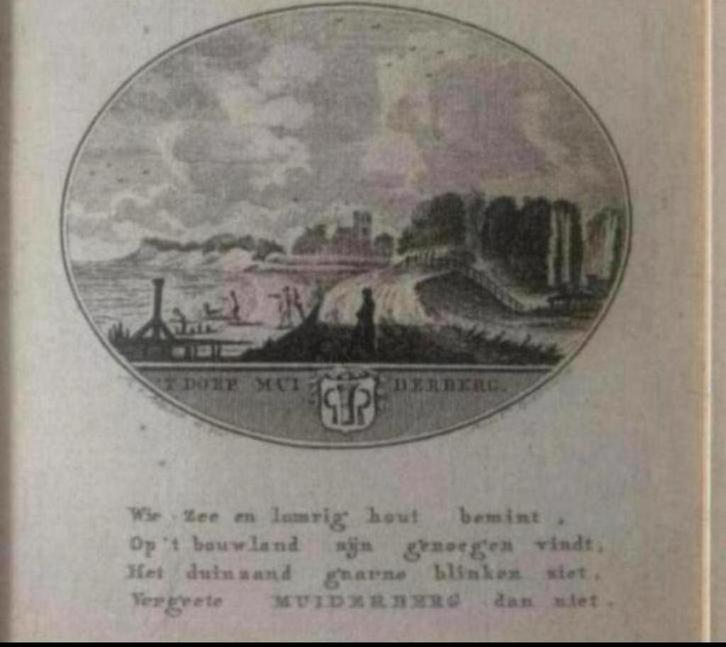 Kopergravure Muiderberg 1793 - Van Ollefen & Bakker, Antiek en Kunst, Kunst | Etsen en Gravures, Ophalen of Verzenden