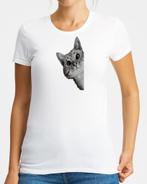 Kat T-shirt dames XS,S,M,L,XL,2XL,3XL Nieuw, Overige kleuren, Verzenden, Maat 46/48 (XL) of groter, Nieuw