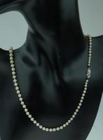 Akoya parel ketting 14k gouden sier slot dames vintage fraai, Sieraden, Tassen en Uiterlijk, Antieke sieraden, Verzenden, Goud