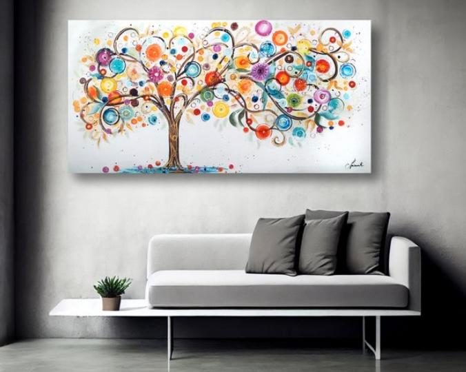 Kunstwerk schilderij Tree XXL, Antiek en Kunst, Kunst | Schilderijen | Abstract, Ophalen of Verzenden