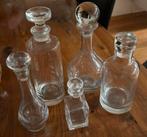 Glazen Karaffen Set van 5 - Modern Design, Ophalen of Verzenden, Gebruikt