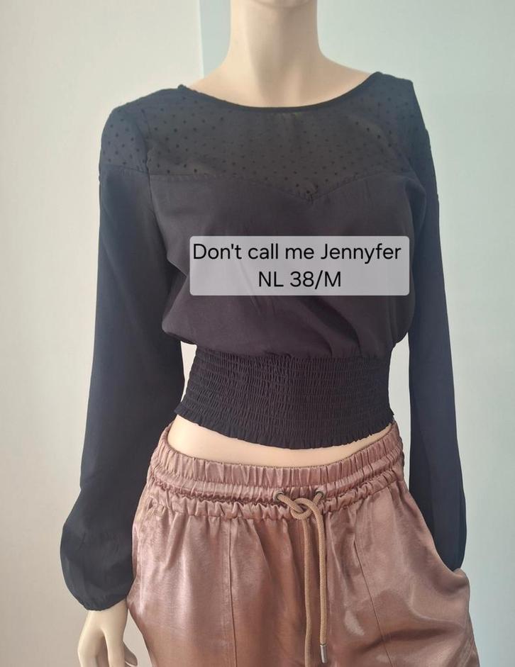 Stijlvolle zwarte top van Don't Call Me Jennyfer maat M, Kleding | Dames, Tops, Zo goed als nieuw, Maat 38/40 (M), Zwart, Lange mouw