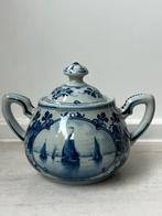 Delftsblauw de porceleyne fles suikerpot uit 1890 molen boot, Antiek en Kunst, Ophalen of Verzenden