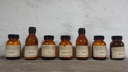 Vintage Apothekersflessen Set / Oud Natuurkunde Lesmateriaal, Antiek en Kunst, Antiek | Glas en Kristal, Verzenden