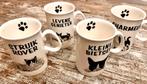 4 Felix kat mokken bekers fine bone Duchess bijna gratis, Ophalen, Zo goed als nieuw, Overige stijlen, Kop(pen) en/of Schotel(s)