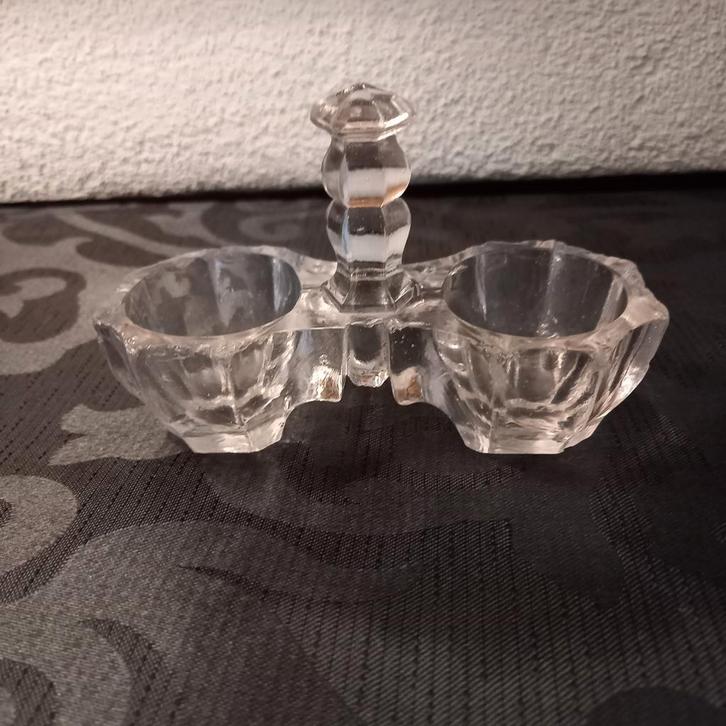 oud glazen peper en zout stel, Antiek en Kunst, Antiek | Keukenbenodigdheden, Ophalen of Verzenden