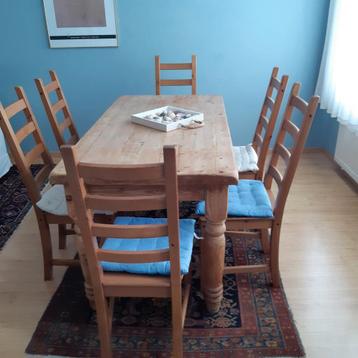 Antique Grenen Eettafel  beschikbaar voor biedingen
