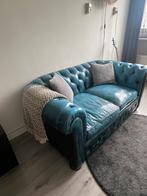 blauw chesterfield, Ophalen, Gebruikt, 75 tot 100 cm