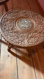 Houten Nachtkastjes/Bijzettafels met Houtsnijwerk, Ophalen, Rond, Minder dan 55 cm, 45 tot 60 cm