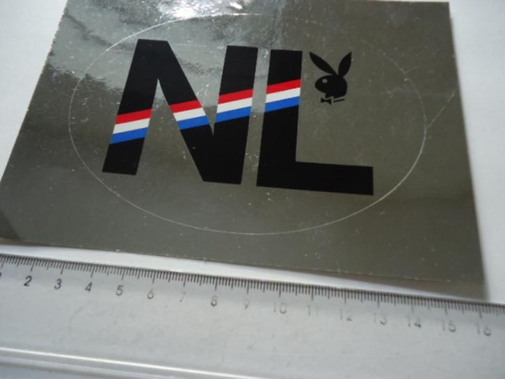 sticker oud Playboy NL NEDERLAND spiegelend glans auto retro, Verzamelen, Stickers, Zo goed als nieuw, Bedrijf of Vereniging, Verzenden