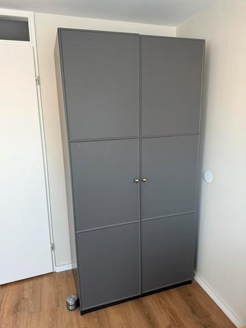 Te koop: IKEA PAX Kast donkerbruin met donkergrijze deuren beschikbaar voor biedingen