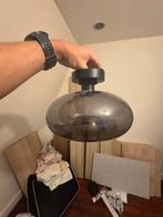 Glazen lamp, zwart glas, Huis en Inrichting, Lampen | Hanglampen, Ophalen of Verzenden, Zo goed als nieuw, Glas, Minder dan 50 cm