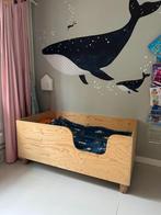 Peuterbed Fins vuren handgemaakt incl. matras en dekbed, Ophalen, Gebruikt, 70 tot 85 cm, 140 tot 160 cm
