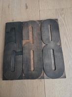 Grote mooie houten oude drukletters (cijfers), Ophalen of Verzenden