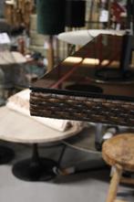 Vierkante bartafels statafel rvs wicker glas terras horeca, Huis en Inrichting, Barkrukken, Ophalen, Zo goed als nieuw