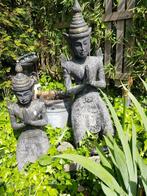 Boeddha beelden 2 stuks, Tuin en Terras, Tuinbeelden, Kunststof, Zo goed als nieuw, Ophalen