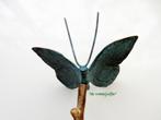 013* Bronzen vlinder op stok (Boven €75 geen verzendkosten), Nieuw, Overige materialen, Ophalen of Verzenden, Dierenbeeld