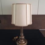 Vintage - Tafellamp - Messing - Stoffen Kap - Herda., Gebruikt, 50 tot 75 cm, Ophalen of Verzenden, Metaal