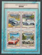 AUTO'S=BMW MODELS= mooi bl.v SIERRA LEONE-124, Postzegels en Munten, Postzegels | Thematische zegels, Auto's, Verzenden, Postfris