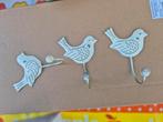 Set van 3 metalen vogel wandhaken, Gebruikt, Wandhaken, Ophalen of Verzenden, Minder dan 100 cm