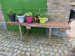 Vintage metalen werktafel werkbank, Ophalen, Gebruikt, 170 cm of meer