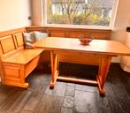 Massief houten eethoek met hoekbank & opbergruimte, Ophalen, Zo goed als nieuw