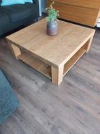 Massief licht eiken salontafel met onderblad., Huis en Inrichting, Tafels | Salontafels, Ophalen, 50 tot 100 cm, 50 tot 100 cm