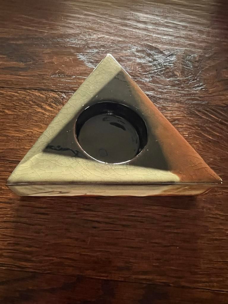 Gesigneerde Keramiek Pyramide Kandelaar, Antiek en Kunst, Antiek | Keramiek en Aardewerk, Ophalen of Verzenden