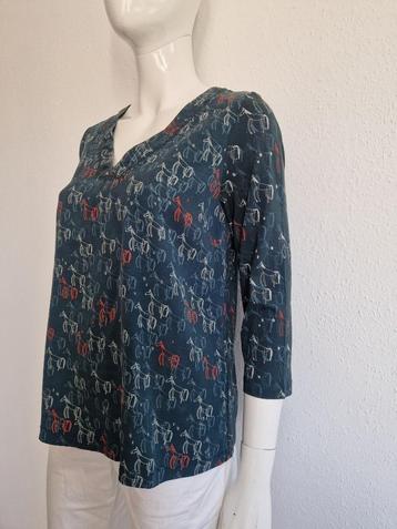 White Stuff top met V-hals. Maat 40. Groen/print. beschikbaar voor biedingen