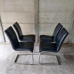 Nette design leren lederen henders en hazel stoelen, Huis en Inrichting, Stoelen, Ophalen of Verzenden, Zwart, Leer, Vier