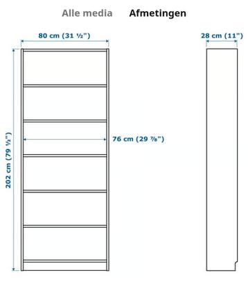 2x billy boekenkast 2x oxberg deur - 25 planken Ikea - afbeelding 2