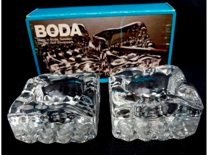 Set/2 BODA Glas, door Rolf Sinnemark, Asbakken, Antiek en Kunst, Antiek | Glas en Kristal, Ophalen of Verzenden