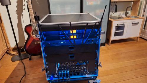 Taperack met Midas MR18 en 4 draadloze in ear monitor ontv., Muziek en Instrumenten, Versterkers | Keyboard, Monitor en PA, Zo goed als nieuw