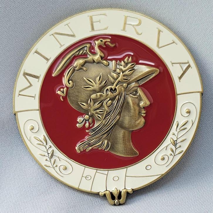 Grille Badge Minerva, Verzamelen, Automerken, Motoren en Formule 1, Zo goed als nieuw, Auto's, Ophalen of Verzenden