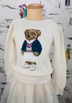 Ralph Lauren katoengebreide trui met beer maat 6, Trui of Vest, Zo goed als nieuw, Ralph Lauren, Ralph Lauren EU