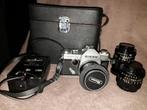 Ricoh Singlex TLS Camera met accessoires, Ophalen of Verzenden, Gebruikt, Spiegelreflex
