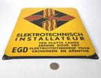 Emaille bord ,,Elektro Installateurs, Ophalen of Verzenden, Zo goed als nieuw, Reclamebord