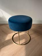 Blauw fluweel krukje, Ophalen, Gebruikt, Overige materialen