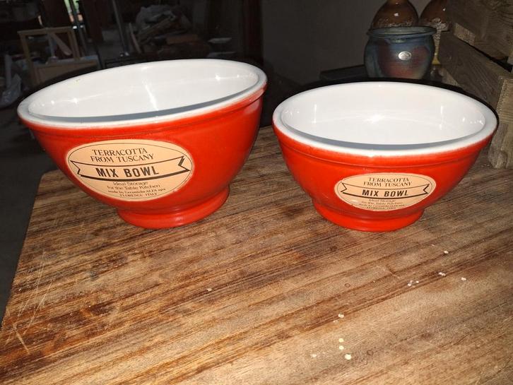 Set van 2 schalen Ceramiche ALFA Toscaans aardewerk, Huis en Inrichting, Keuken | Servies, Zo goed als nieuw, Schaal of Schalen