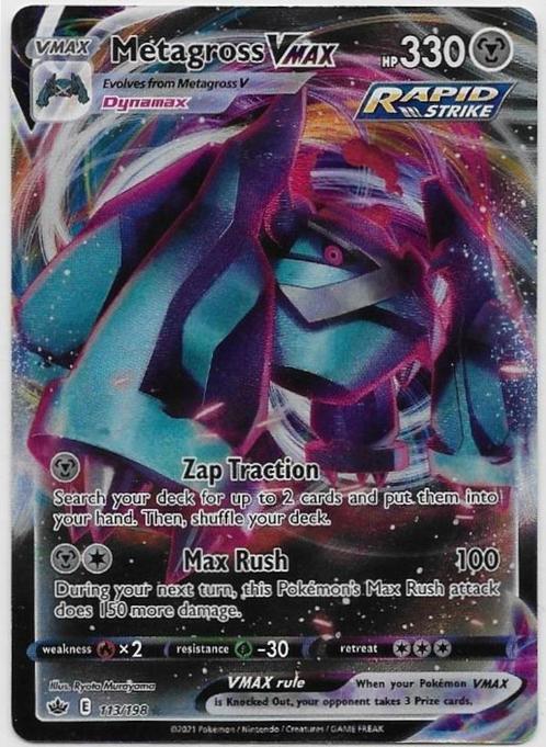 Pokemon Chilling Reign,  Metagross [vmax] 113/198, Hobby en Vrije tijd, Verzamelkaartspellen | Pokémon, Nieuw, Losse kaart, Verzenden