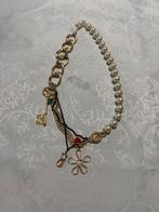 Gouden ketting met parels en hangers, Ophalen of Verzenden, Gebruikt, Goud, Met hanger