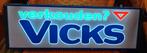 Vintage lichtbak, lichtreclame VICKS tegen hoesten, Verzamelen, Merken en Reclamevoorwerpen, Ophalen, Zo goed als nieuw, Lichtbak of (neon) lamp